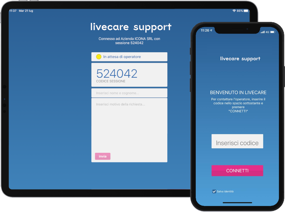 iPhone and iPad with livelet